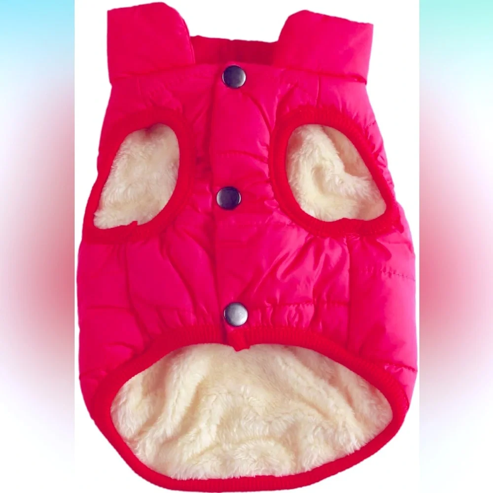 NWT Hot Pink JoyDaog 2 Layers Fleece Lined Warm Dog Jacket for PuppY, Size XS